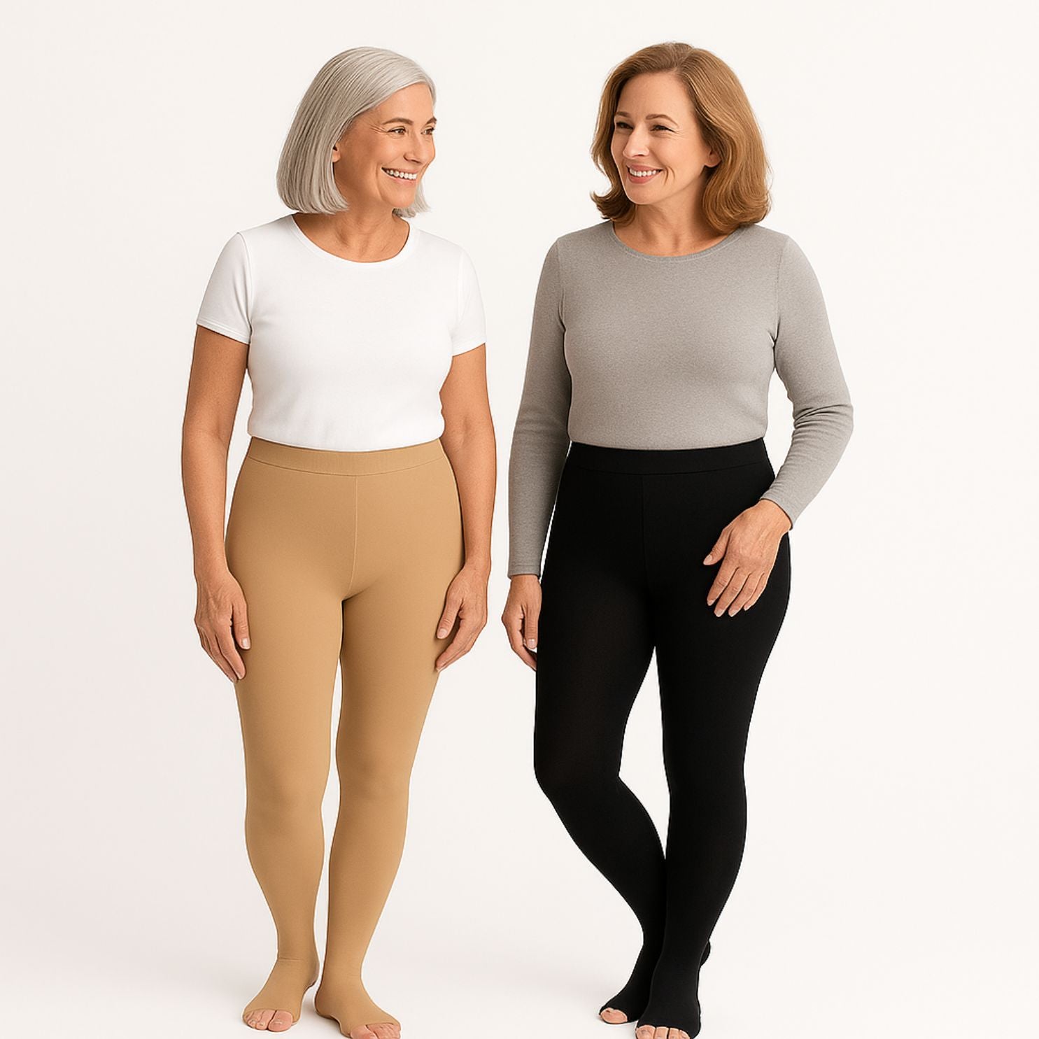 popyy® Kompressionsstrumpfhose mit offenen Zehen