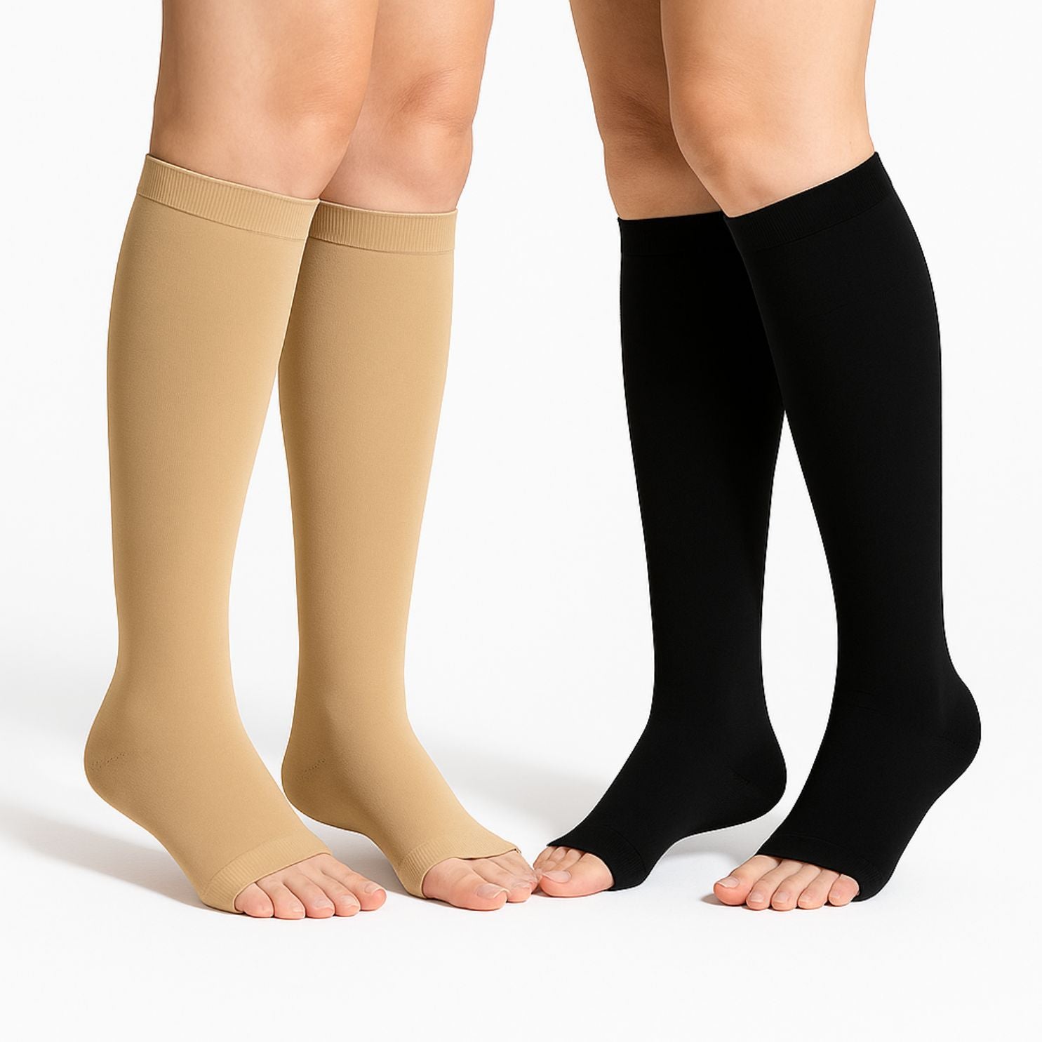 popyy® Kompressionsstrümpfe mit offenen Zehen für maximale Freiheit