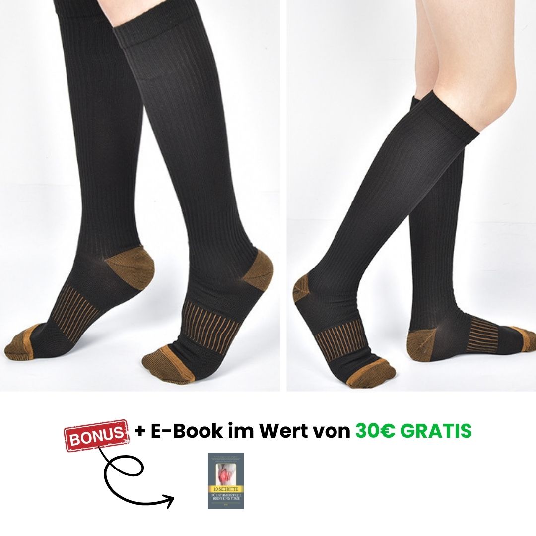 Kompressionsstrümpfe für schmerzfreie Beine und Füße, Night Spark