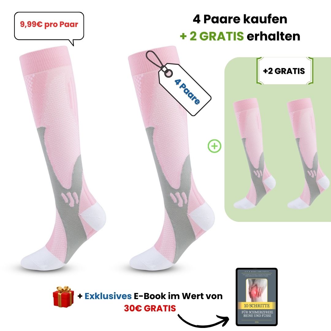 popyy Kompressionsstrümpfe für schwere, schmerzende Beine