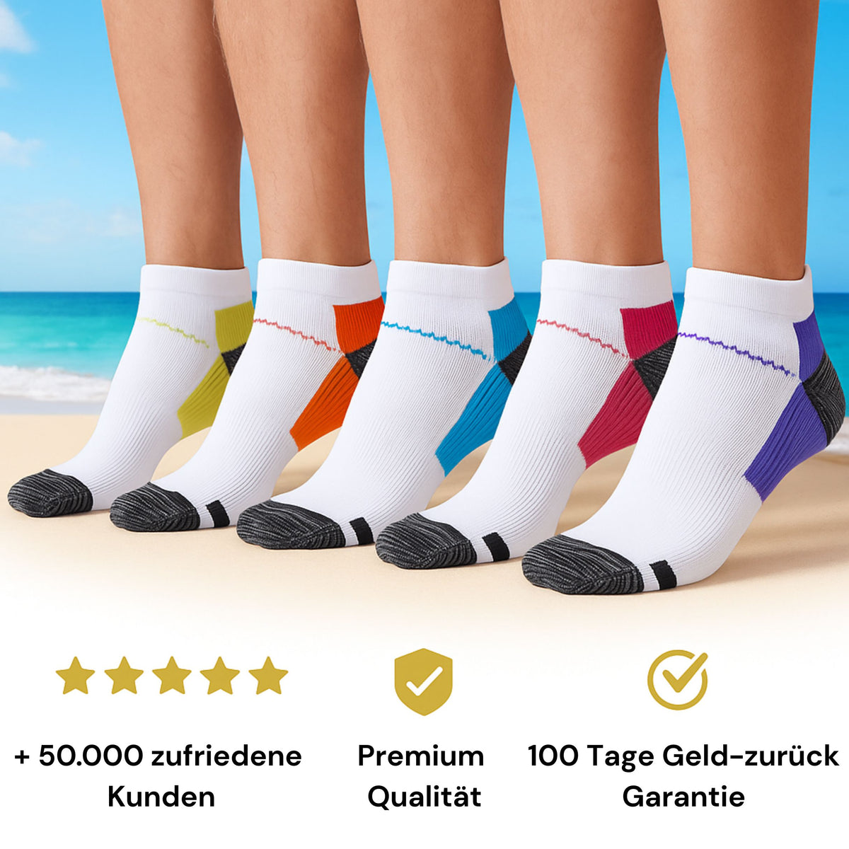 popyy® kurze Kompressionssocken für schmerzfreie Füße