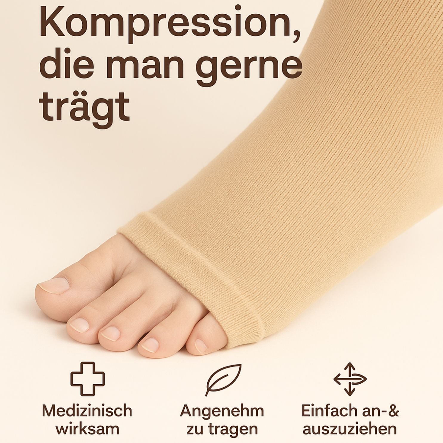 popyy® Kompressionsstrümpfe mit offenen Zehen für maximale Freiheit