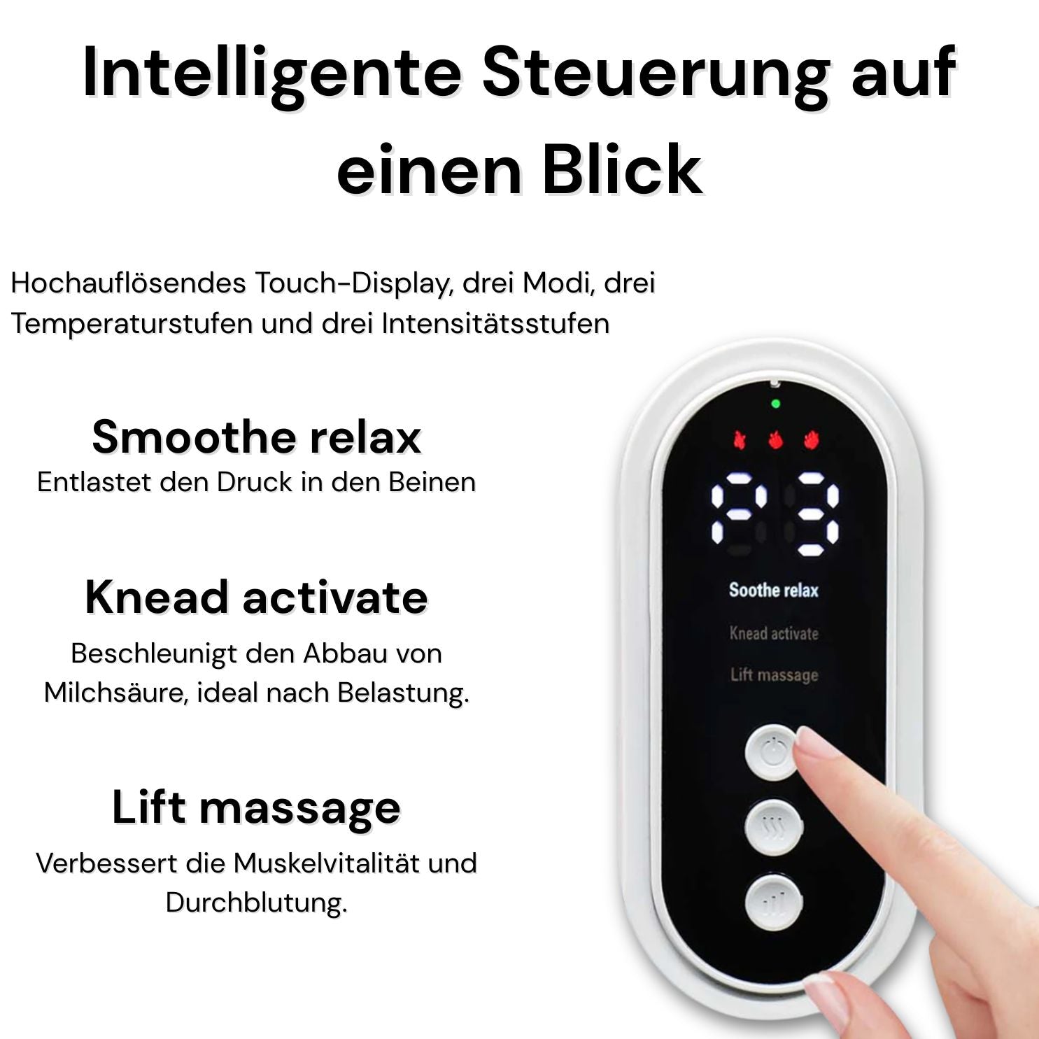 popyy® CircuTherm 3-in-1 Wärme- & Luftdruckmassagegerät für Beine & Füße