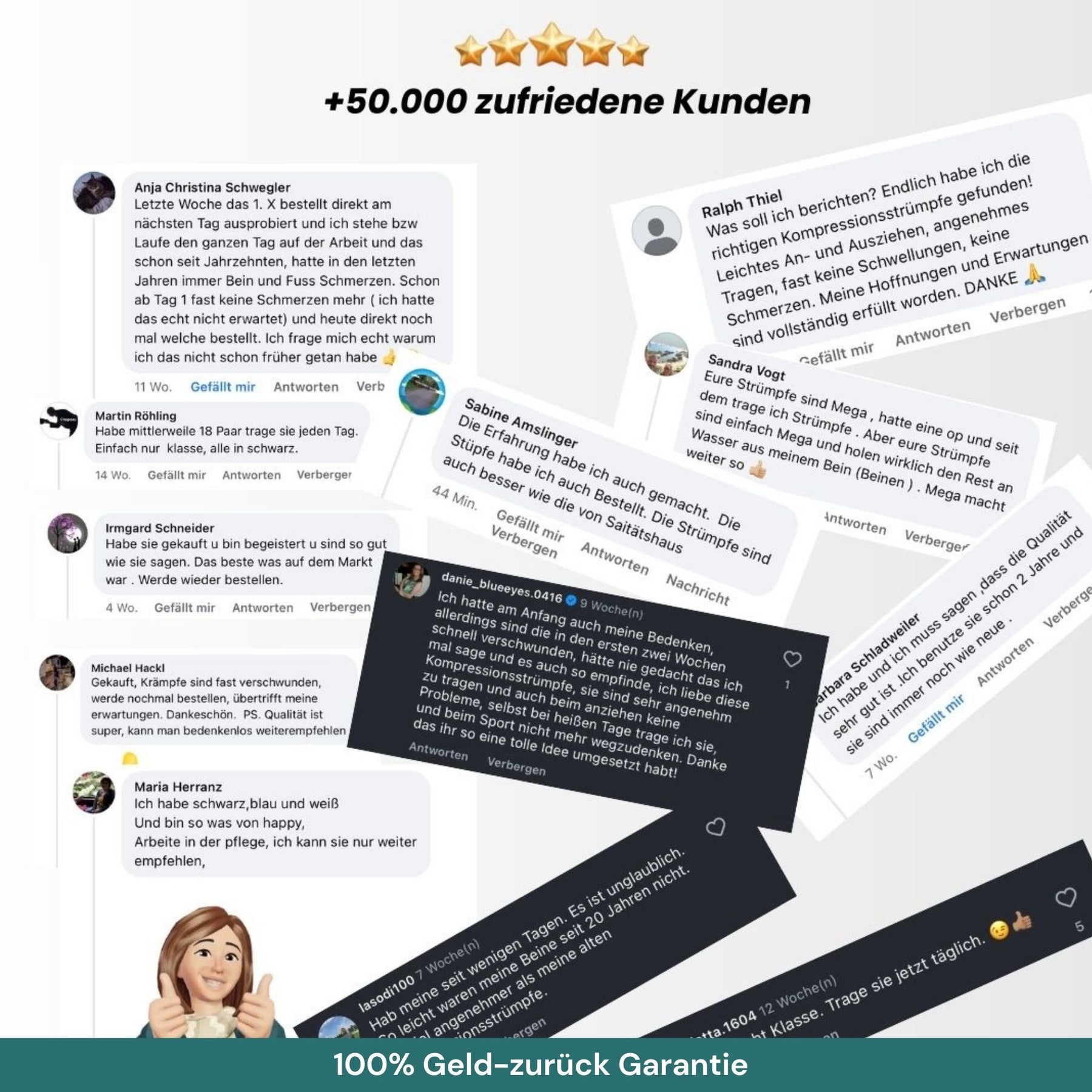 popyy Kompressionsstrümpfe für schwere, schmerzende Beine