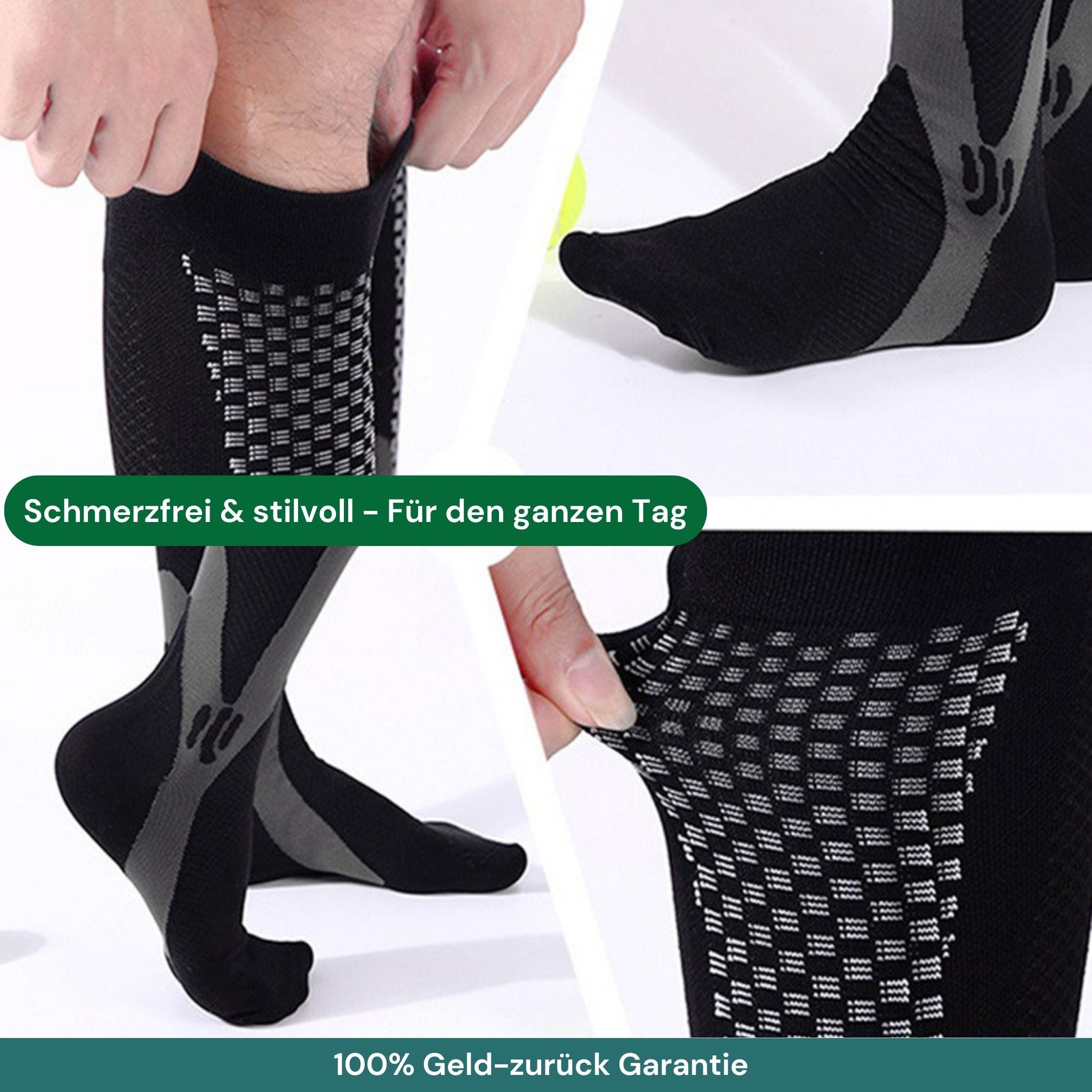 Kompressionsstrümpfe für schmerzfreie Beine und Füße, Grün