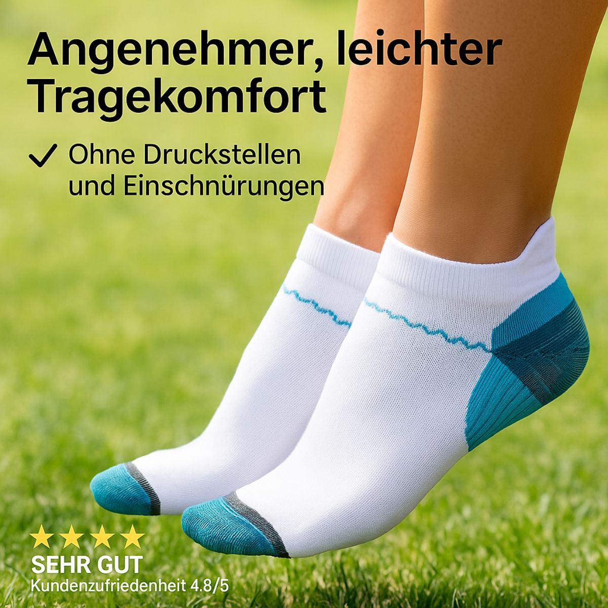 popyy® kurze Kompressionssocken für schmerzfreie Füße