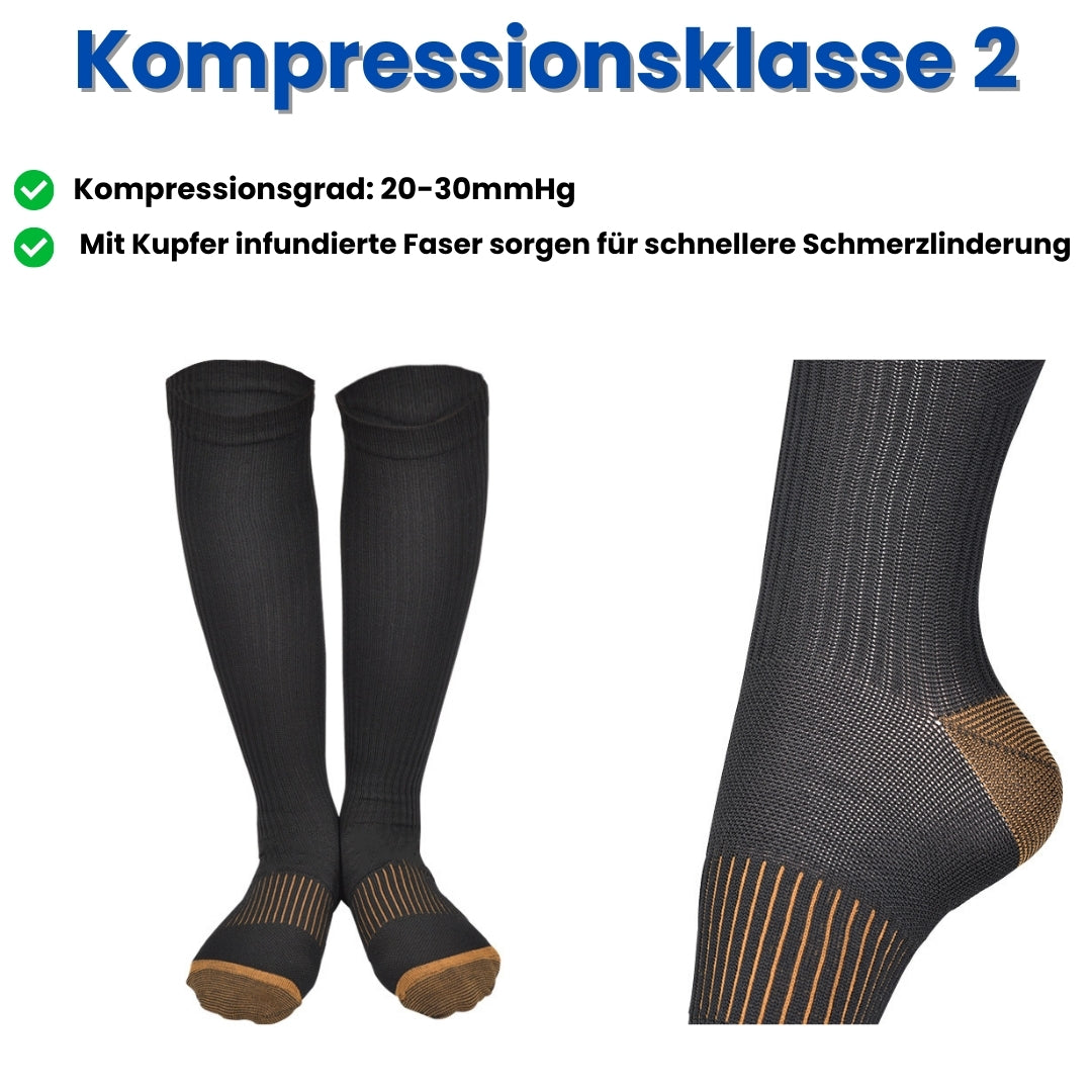 Kompressionsstrümpfe für schmerzfreie Beine und Füße, Night Spark