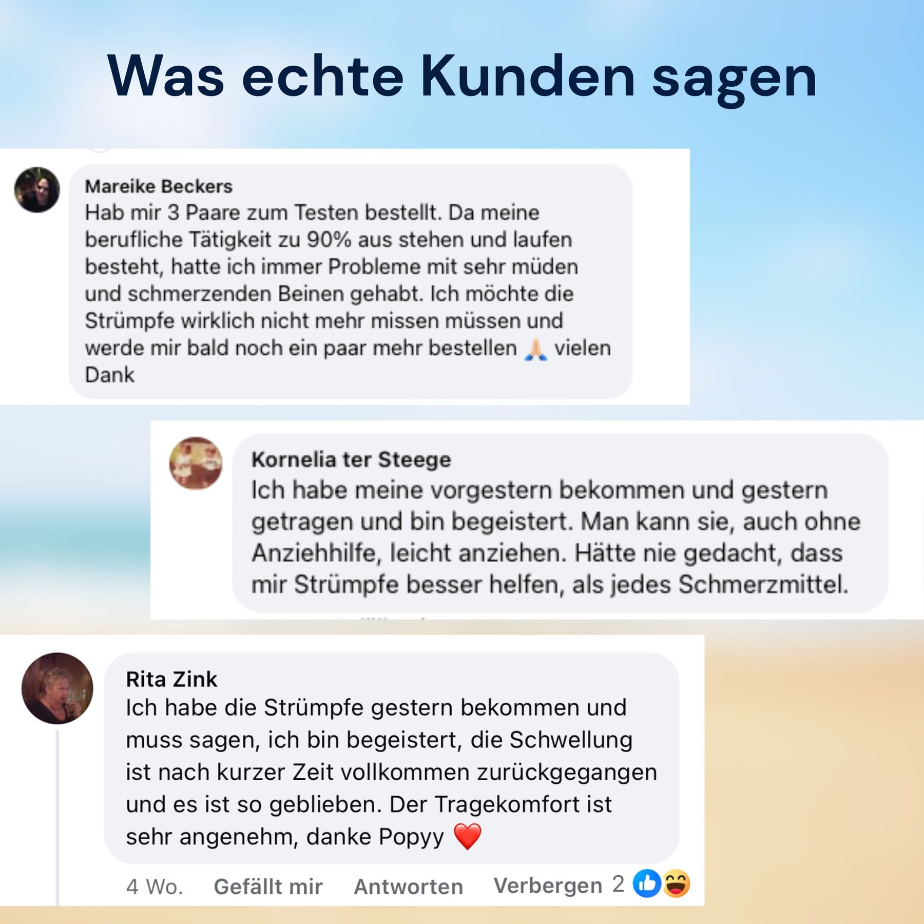 popyy Kompressionsstrümpfe für Flüge, Alltag, schwere & schmerzende Beine