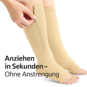 popyy® Kompressionsstrümpfe mit Reißverschluss und offene Zehen