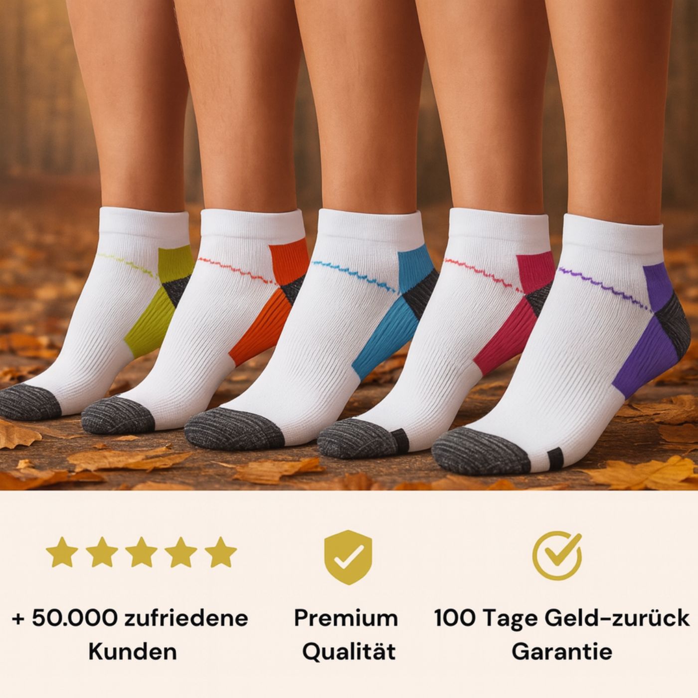 popyy® kurze Kompressionssocken für schmerzfreie Füße