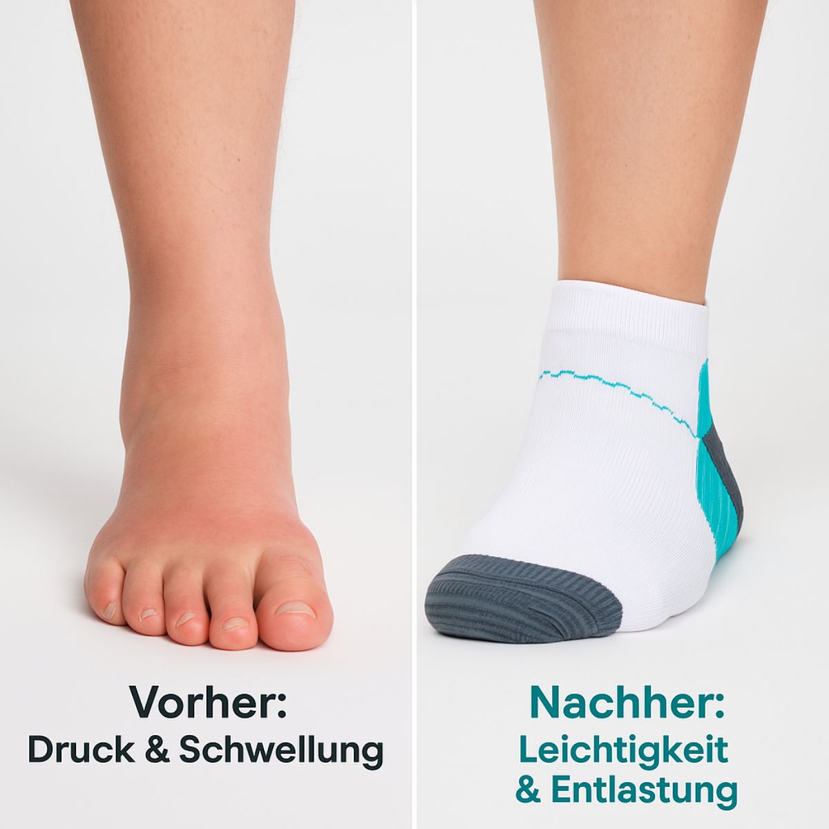 popyy® kurze Kompressionssocken für schmerzfreie Füße